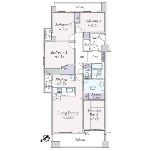 ロイヤルシャトー西宮学文殿町 間取図