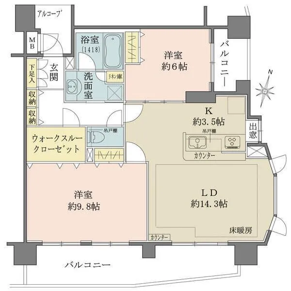 サニーグランド浦和岸町 広々としたリビングは開放感があり、家族がゆったりとくつろげる空間になっています。