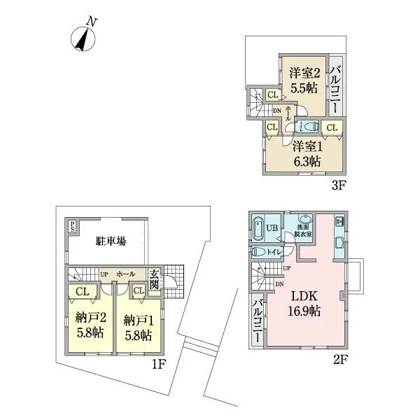 川崎市高津区下作延３丁目 間取図