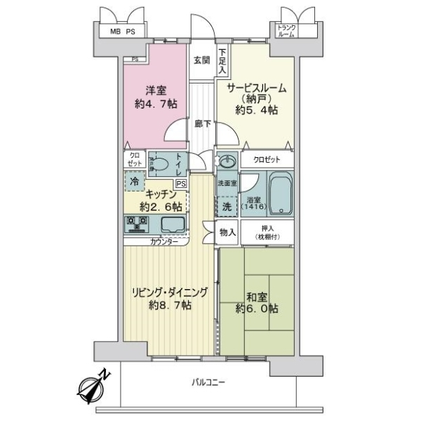 ライオンズモリス小竹向原 間取図