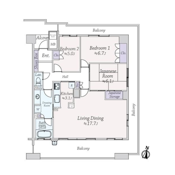 パークホームズ福島エルグレース 間取図