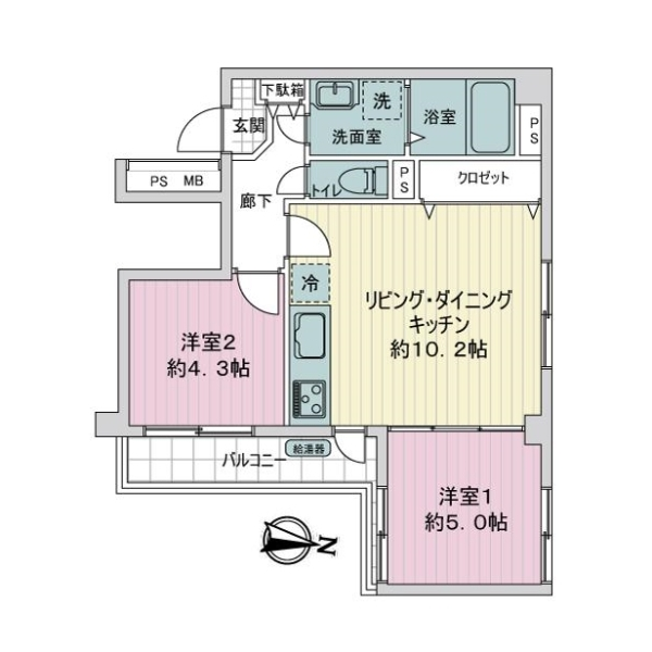 ライオンズマンション阪東橋 間取図