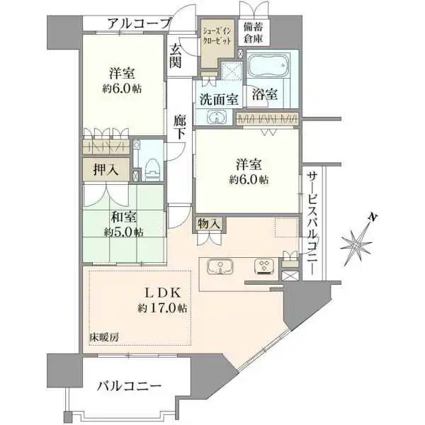 グランレ・ジェイド高槻天神 間取図