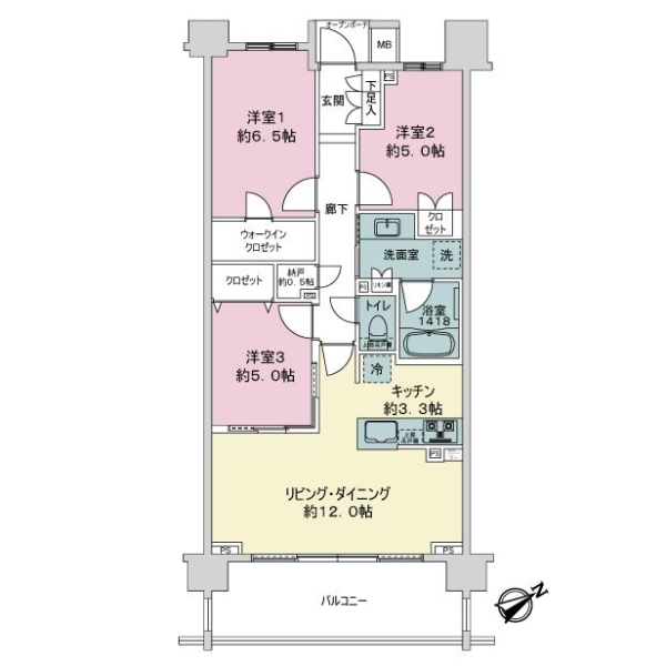 プラウド上麻生 間取図