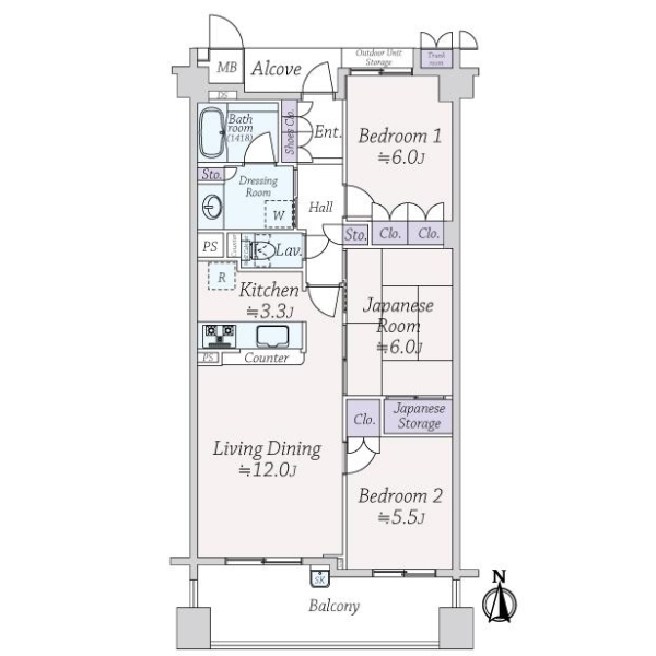 ジオ西宮北口　ビーネクスト　ウエストスクエア 間取図