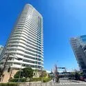 Ｍ．Ｍ．タワーズ　ｔｈｅ　Ｓｏｕｔｈ棟 青いラインが印象的な、洗練された外観デザイン。