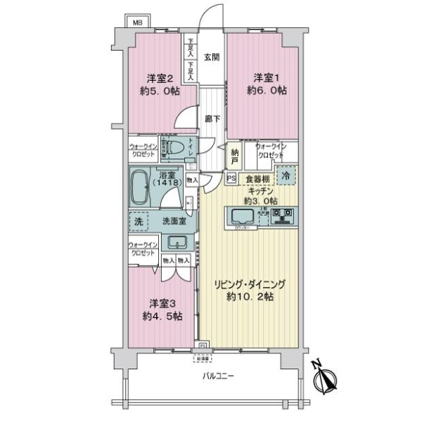 エクセレントシティ登戸 間取図