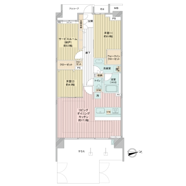グランドメゾン狛江Ｊ棟 間取図