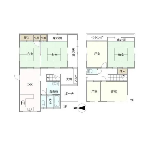 京都市右京区嵯峨広沢南野町 間取図