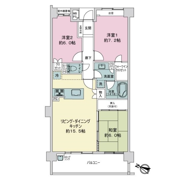 ライオンズ蘇我フォレストマークス 間取図