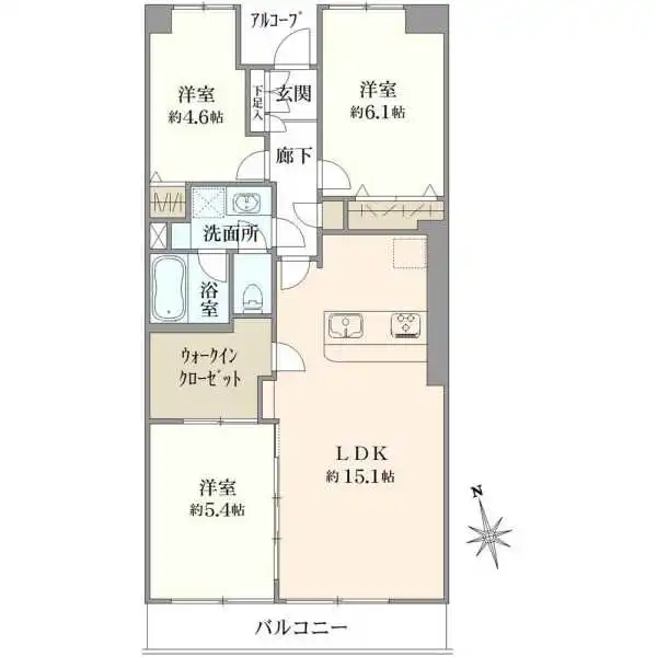コープ府中武蔵野台３号棟 間取図