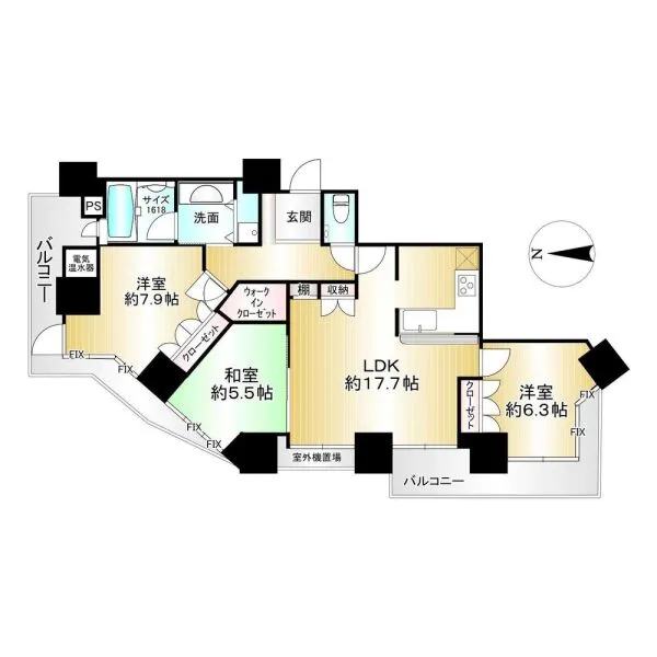 夕陽丘イクス 間取図