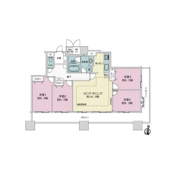 ライオンズタワー千種 間取図