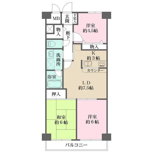 朝日プラザ京王稲田堤 間取図