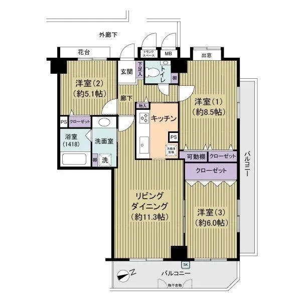 ダイアパレスグランデージ千住大橋 間取図