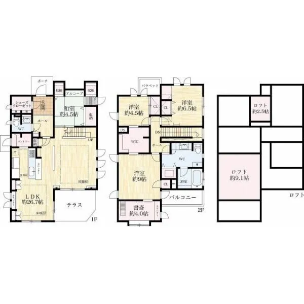 芦屋市山芦屋町 間取り図