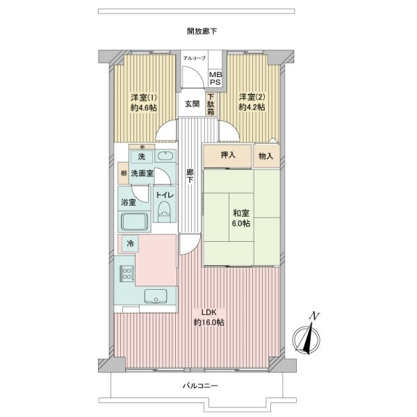 パレ平塚すみれ平弐番館 間取図
