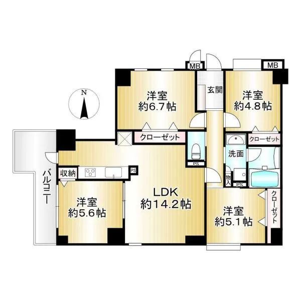 ヴェルビュ上本町 間取図