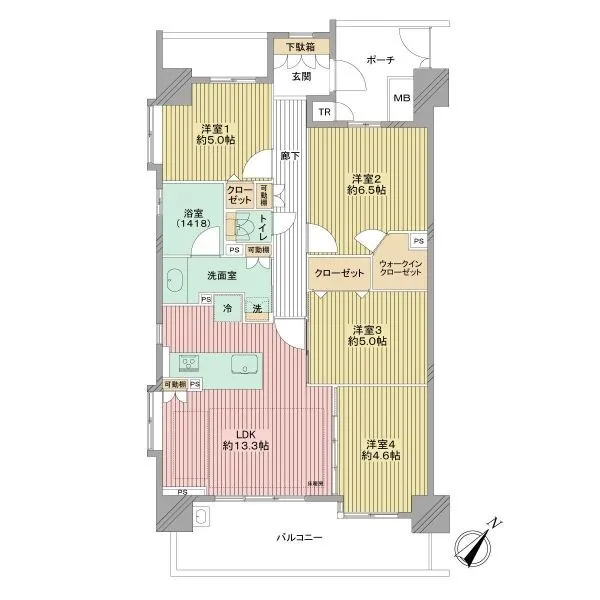 藤和シティホームズ鵠沼東 4LDK、80.11m2角住戸のリバーサイドビュー！