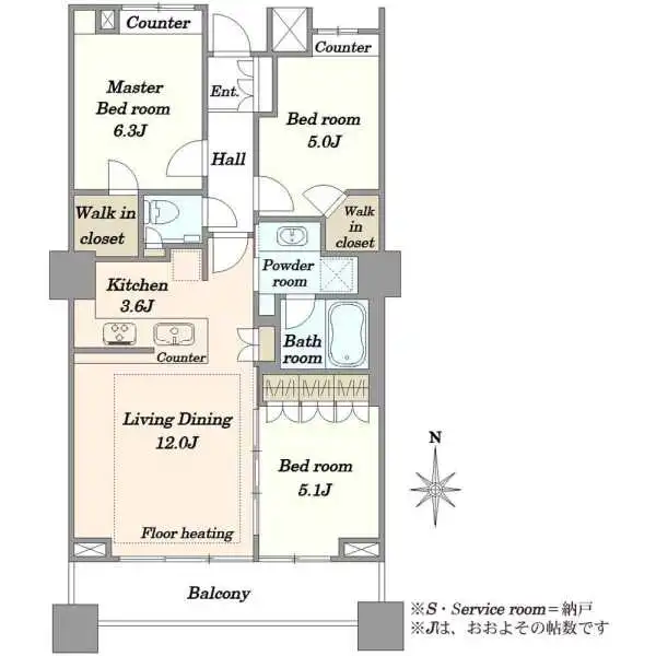 プラウドタワー武蔵小金井 間取図
