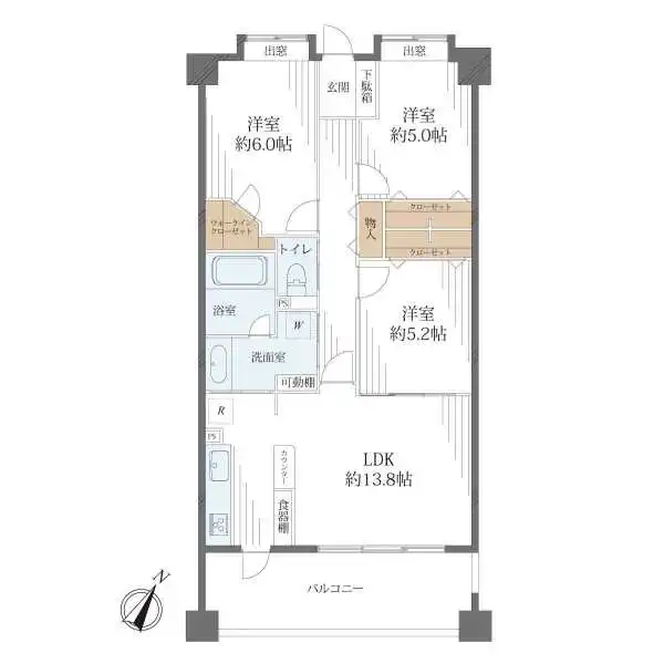 ダイアパレスコータ・コートサウス・ウエスト 間取図
