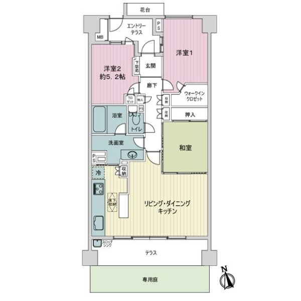 ウォルトンズコート長津田Ｂ棟 間取図