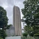 ザ・ガーデンタワーズサンセットタワー 現地外観　横十間川リバーサイドに佇む　ツインタワー