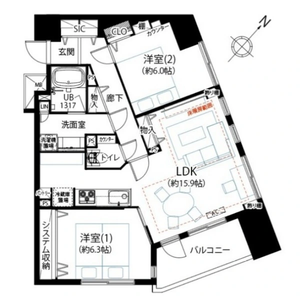 フェアロージュ永福町 間取図