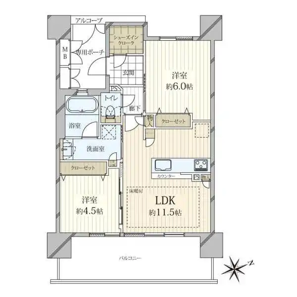 エステムコート中之島ＧＡＴＥ 間取図