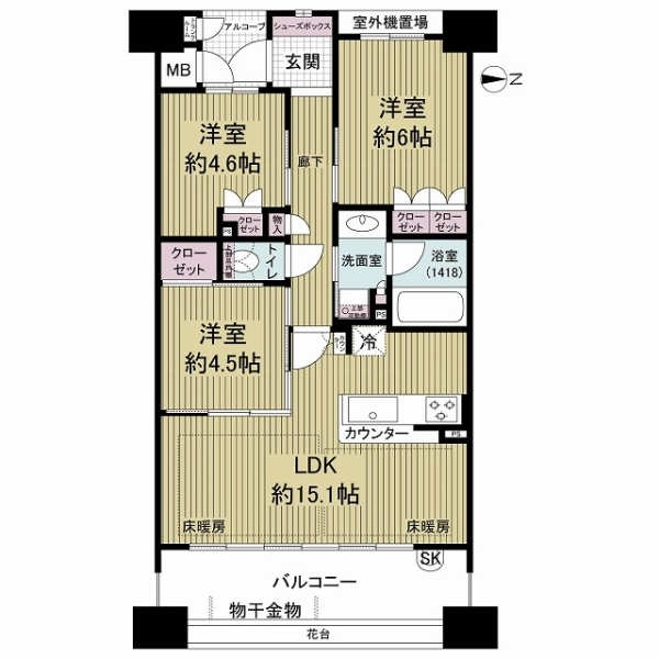ウィズパークス大阪 間取図