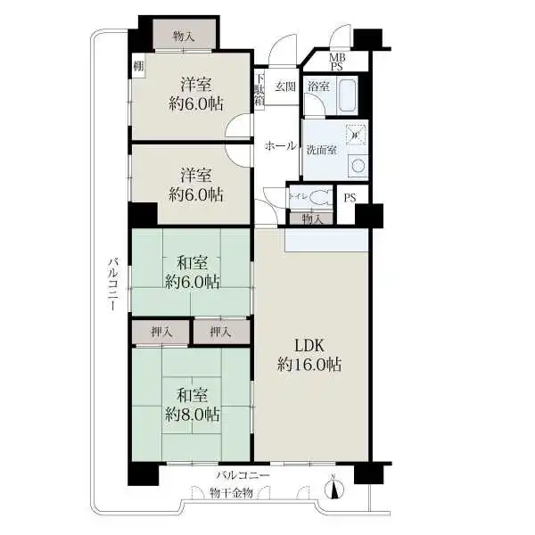 西つるみコーポ 間取図