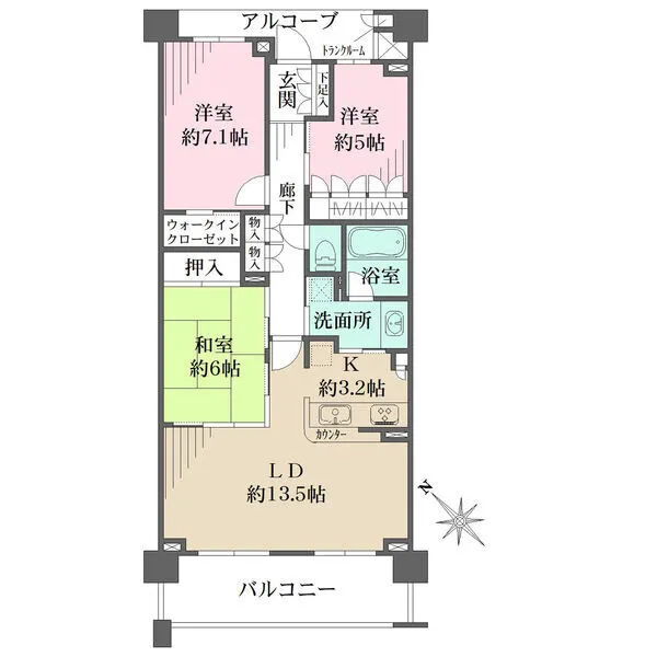 リーデンススクエアはるひ野 間取図