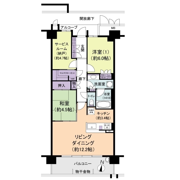 シエリア堺東三国ヶ丘 間取図