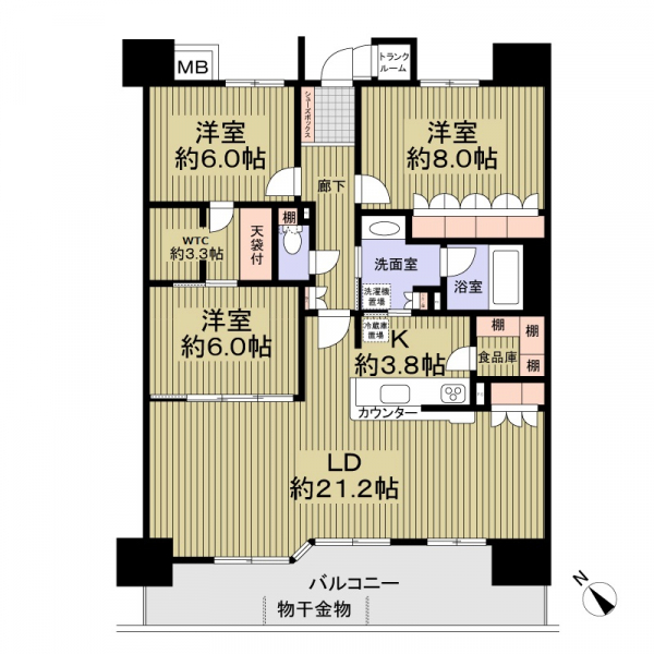 藤和シティホームズ名東牧の原 間取図