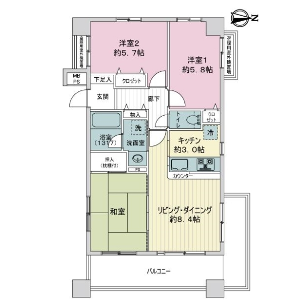 ライオンズマンション日吉学園 間取図