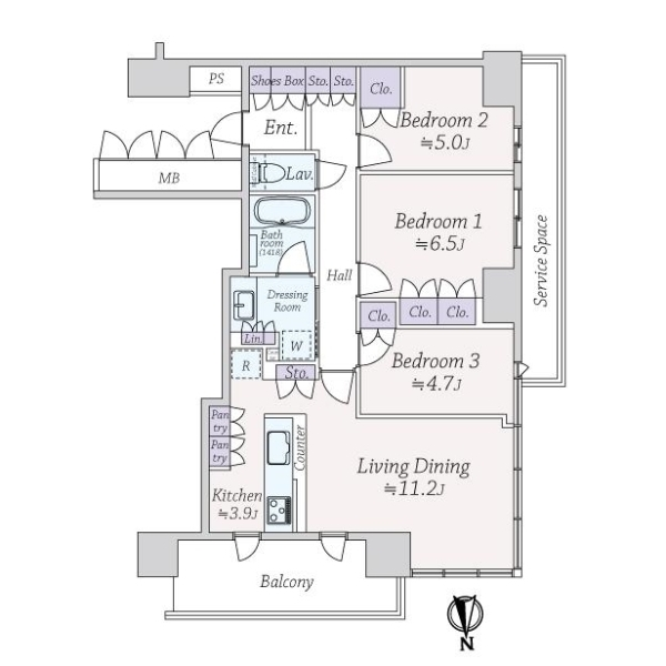 北浜ミッドタワー 間取図