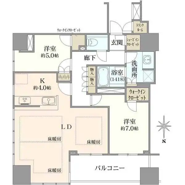 クレヴィアタワー御堂筋本町 間取図