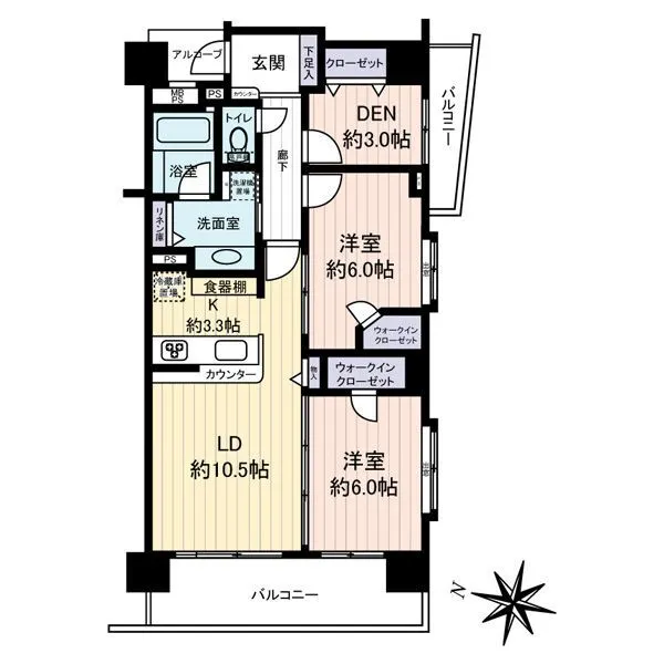 ライオンズグローベル北千住シティマークス 間取図