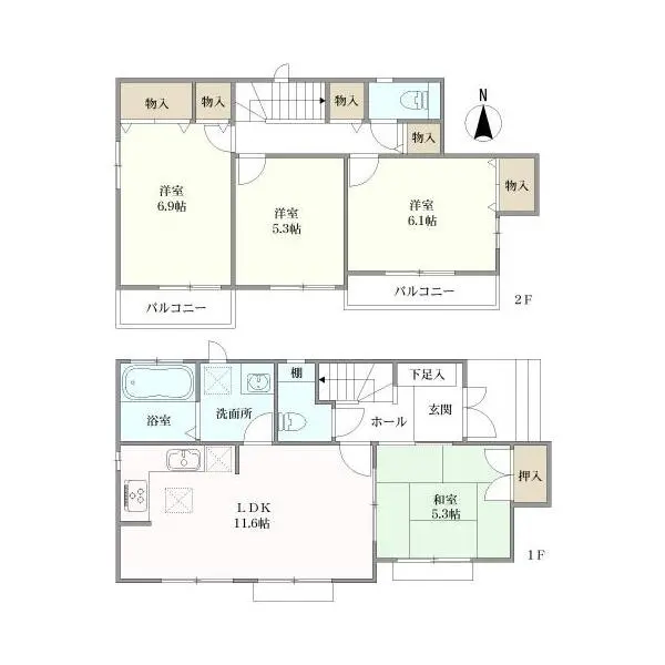 三鷹市上連雀５丁目 間取図