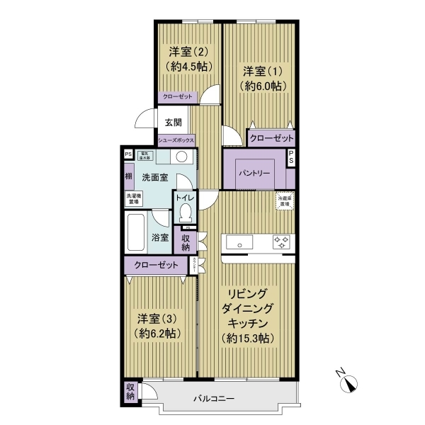 フジタ津田沼マンシヨンＢ棟 間取図