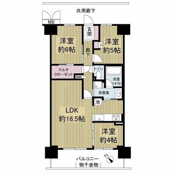 メイツブラン新長田 間取図