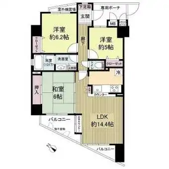 三方角部屋