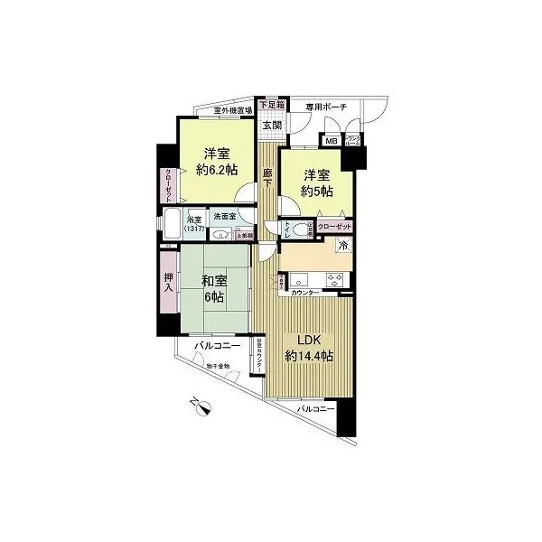 レックスシティ八尾志紀 三方角部屋