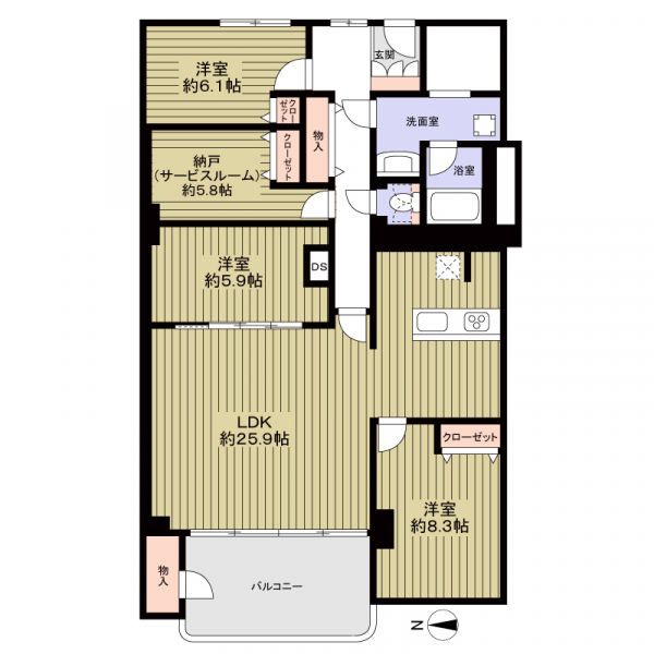 ベルシャトー瑞穂 間取図