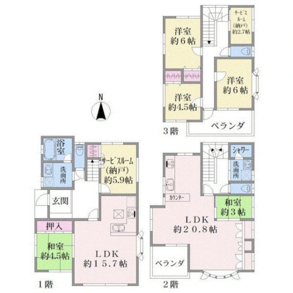 川崎市川崎区東門前３丁目 間取図