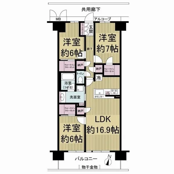 ジークレフ神戸名谷ＷＥＳＴ 専有面積82.84m2♪高層階の南東向き♪