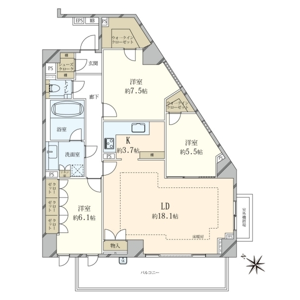 グランスイート二子玉川 間取図