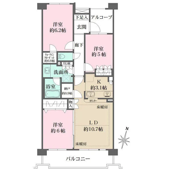 ファストジュール北浦和ガーデンズコート 間取図