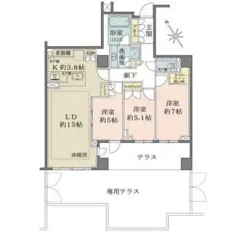 室内随所に収納が設けられた、ゆとりある住まい。約7帖洋室にはウォークインクローゼット付きです。