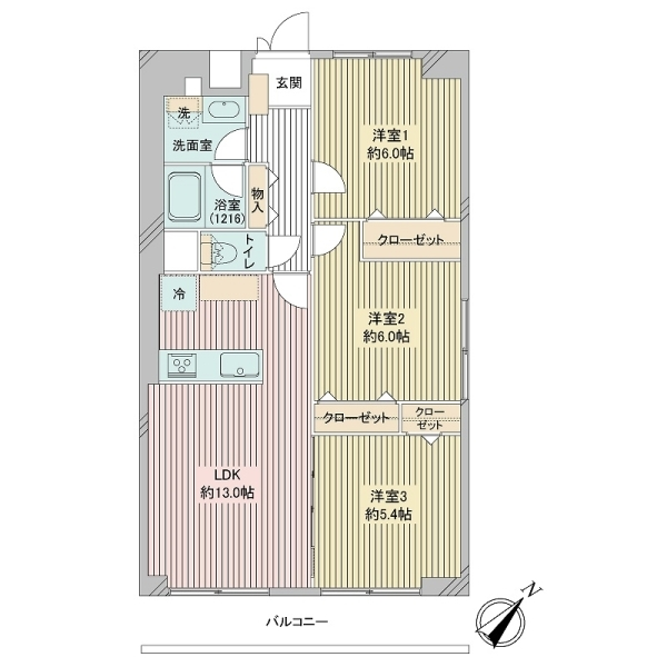 鶴見スカイハイツＡ棟 間取図